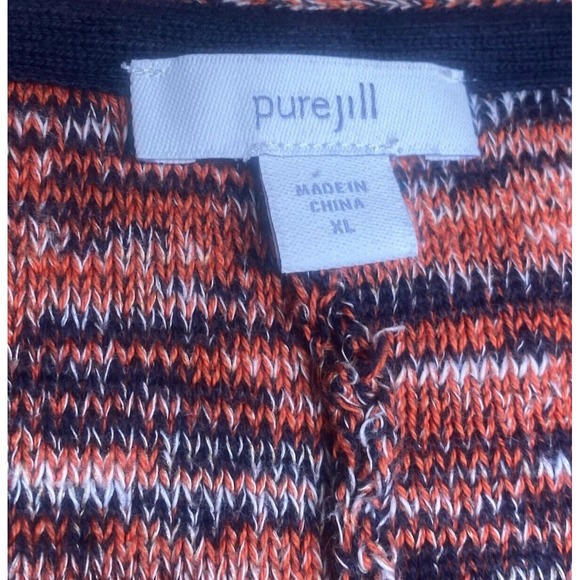 Pure Jill J Jill women's sweater Space Dyed Pullover Campari Boho V-Neck size XL - Picture 2 of 7